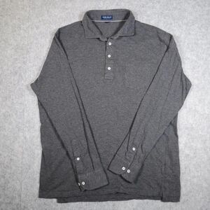Peter Millar Mens Crown Crafted Charcoal Gray Cotton Cashmere Polo Preppy Sz XL